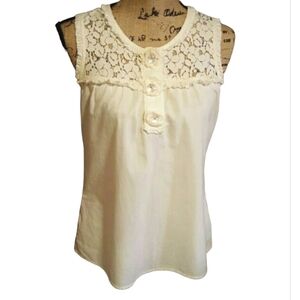 NEW Eyeshadow Shirt with Lace Yoke